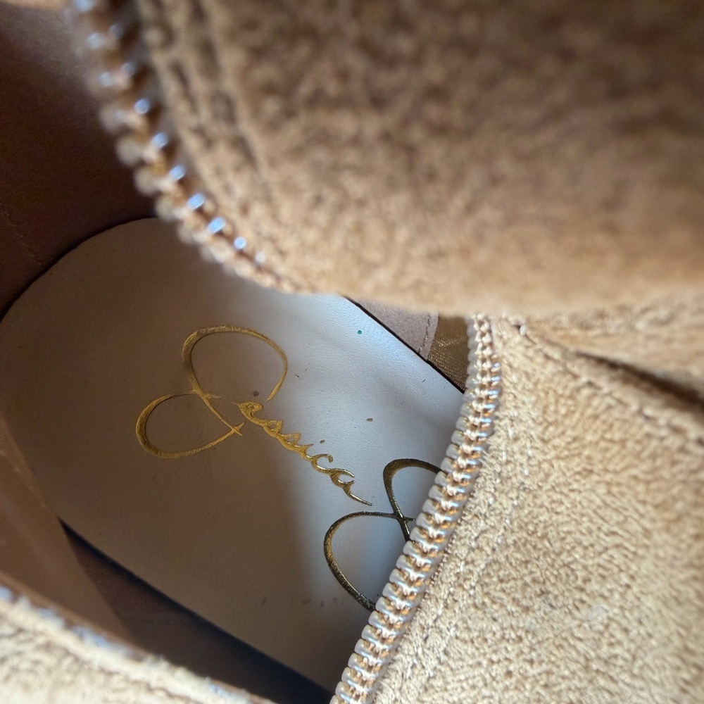 Jessica Simpson Helveta 2 Tan Boots Size 8M US 6UK 38EU Tall Knee High Stretch - Picture 8 of 9
